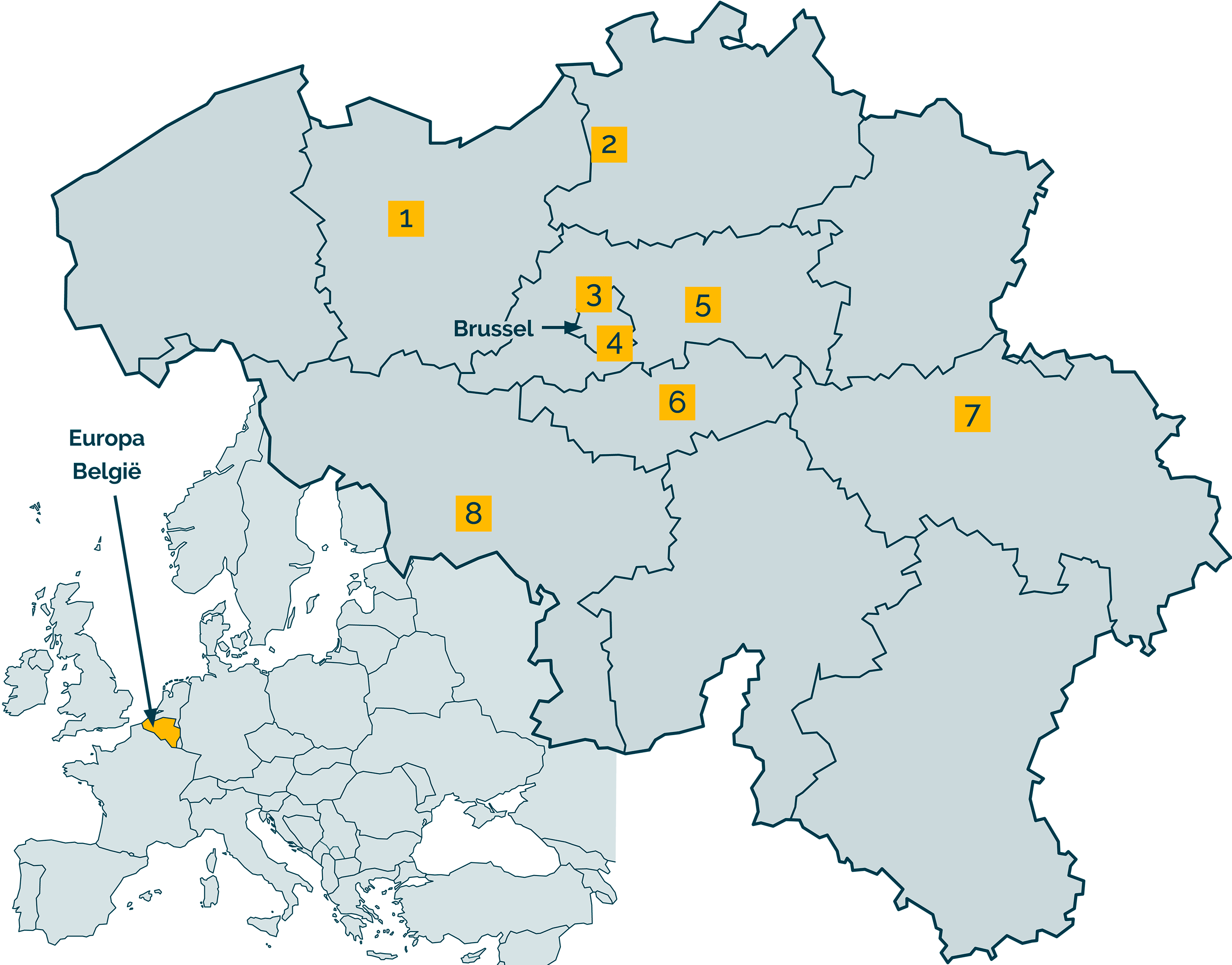 Kaart van Belgiē