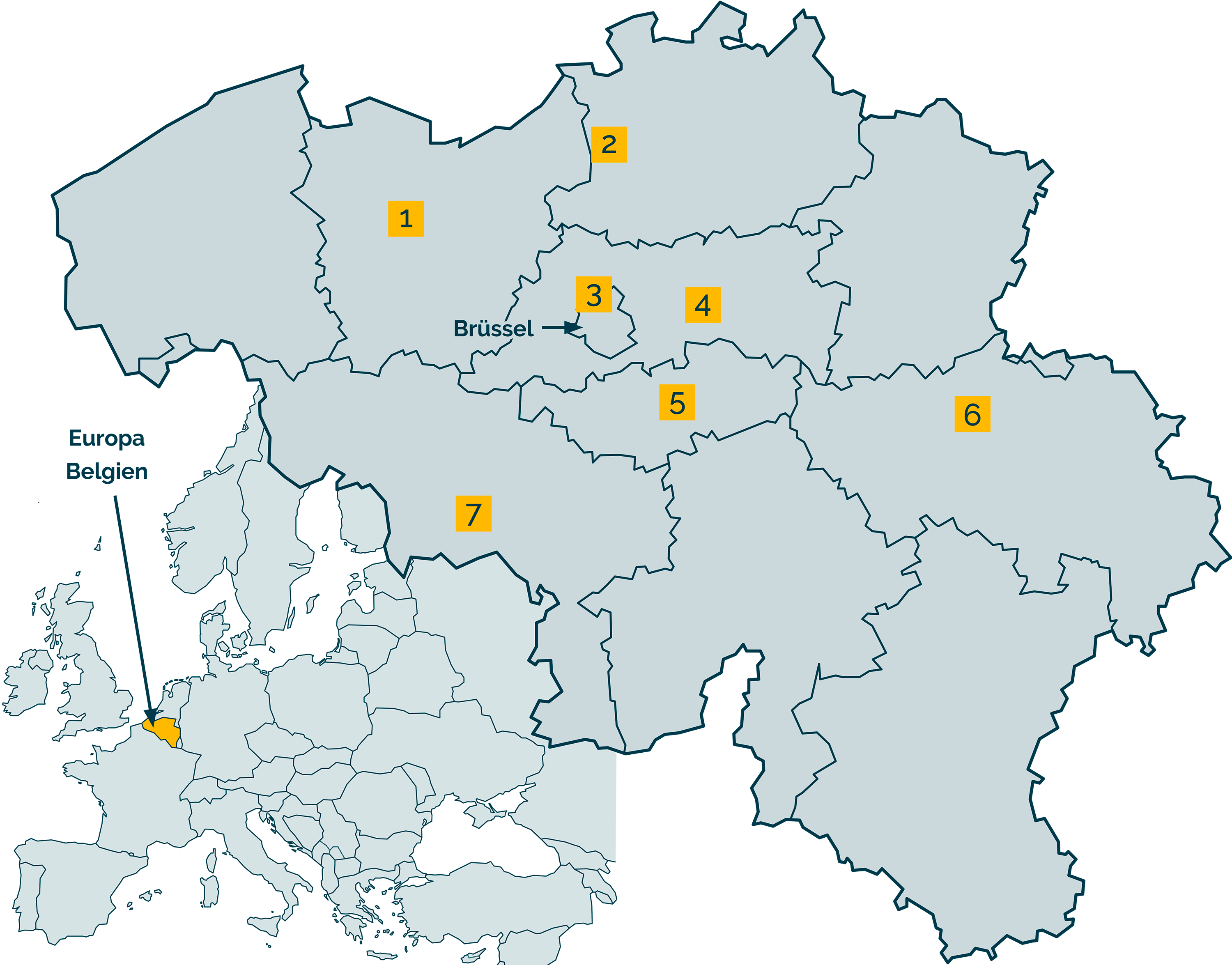 Karte von Belgien