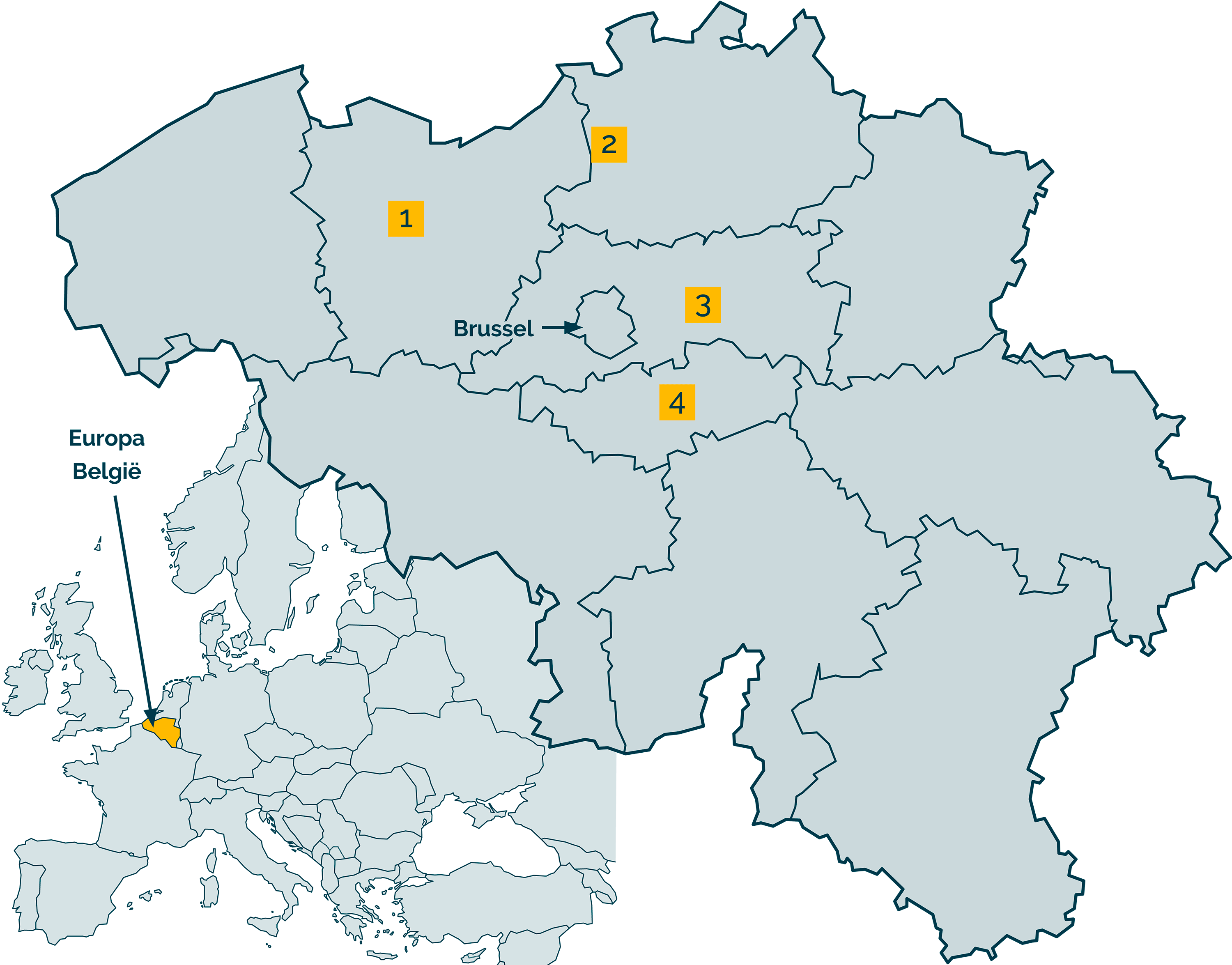 Kaart van Belgiē