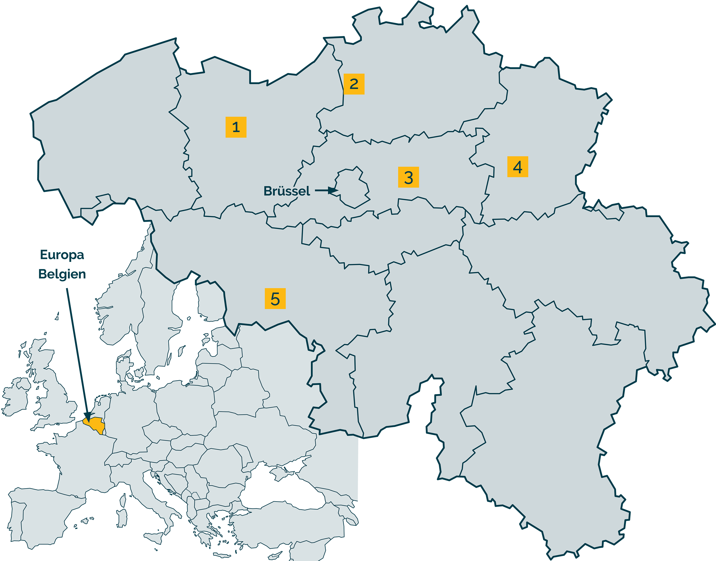 Karte von Belgien