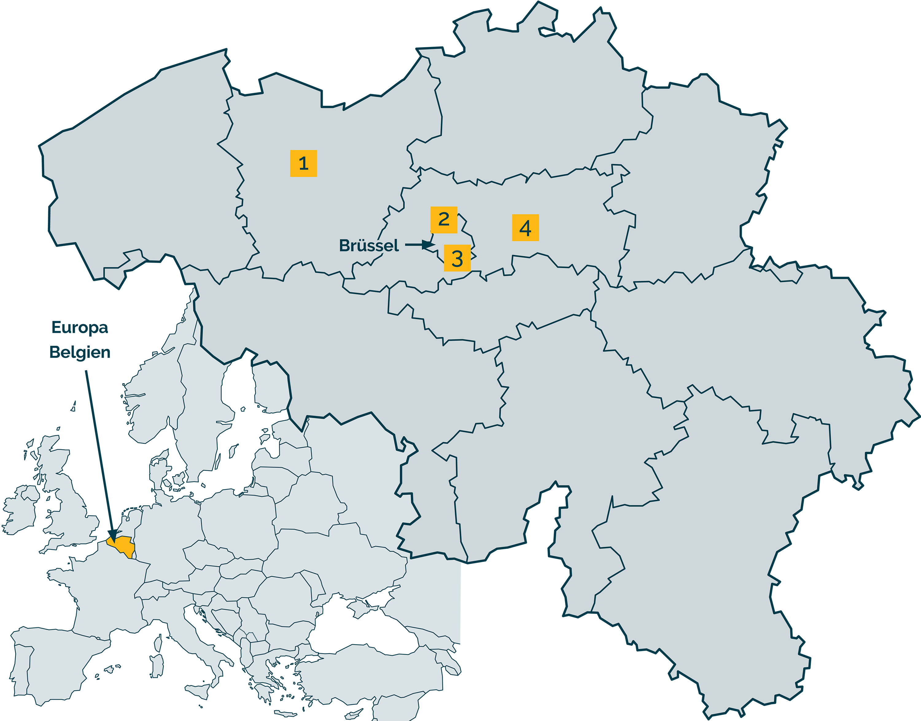 Karte von Belgien