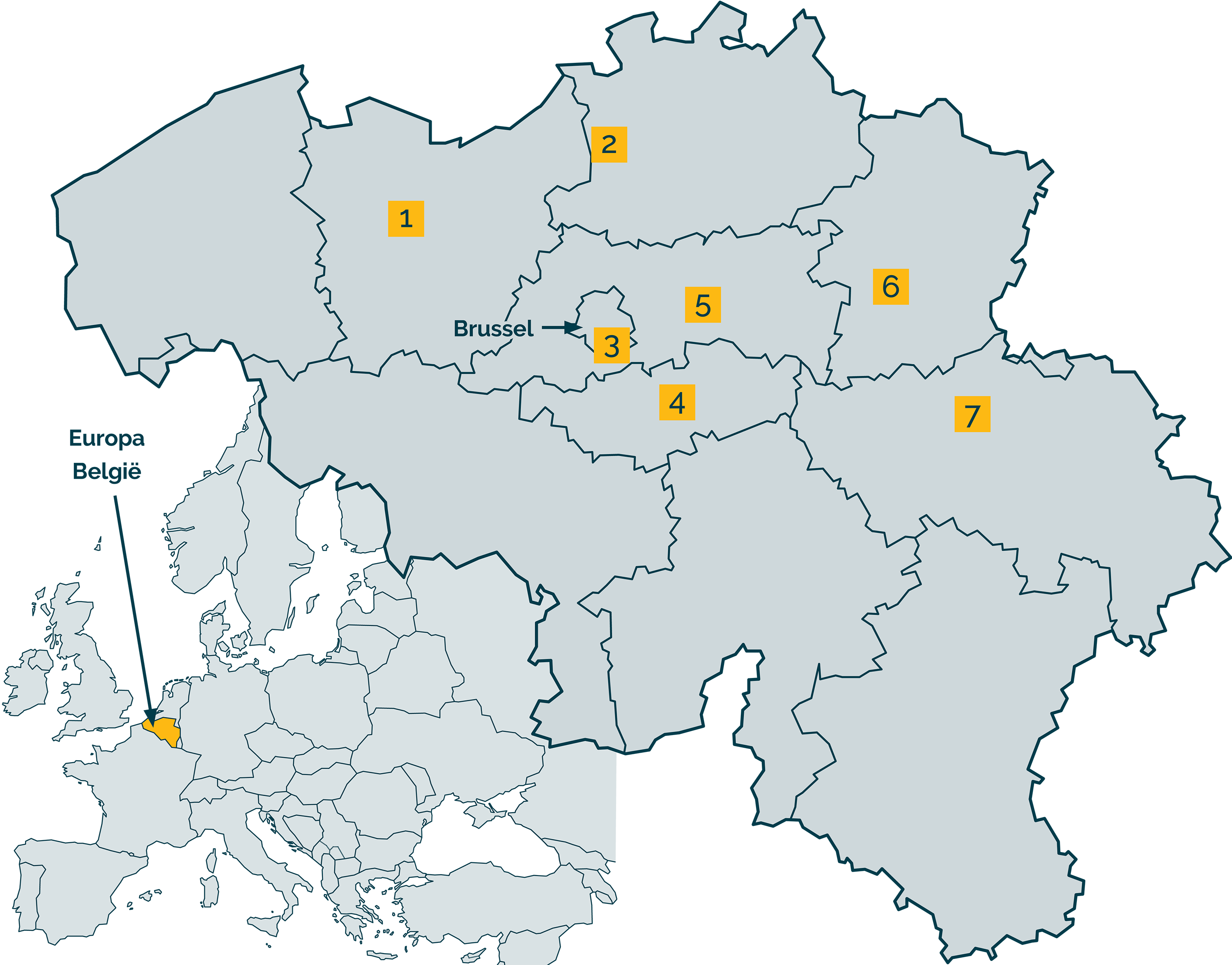 Kaart van Belgiē